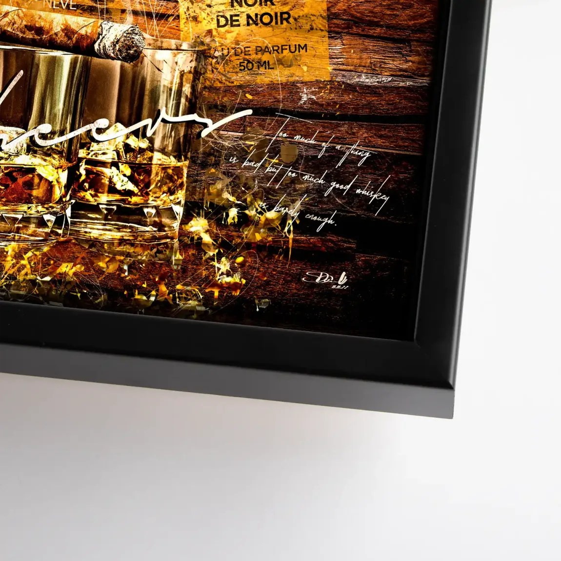 Whisky Holz und Eleganz Leinwand Bild INGALERIE