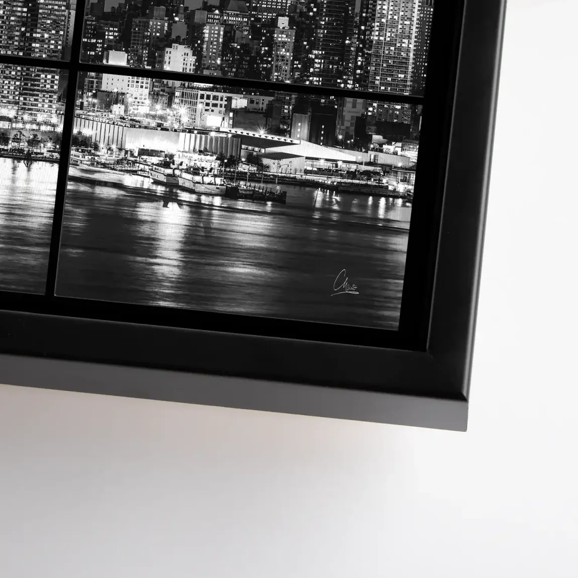 New York Black Skyline Leinwand Bild