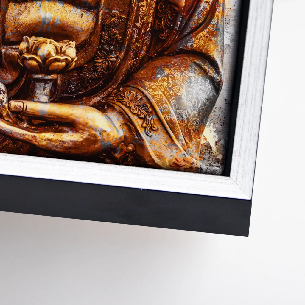 Buddha Retro Style Leinwand Bild INGALERIE