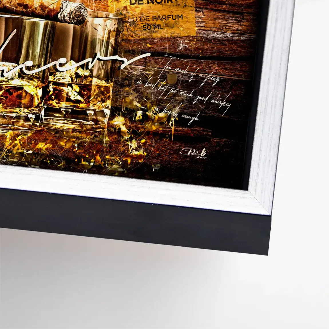 Whisky Holz und Eleganz Leinwand Bild INGALERIE