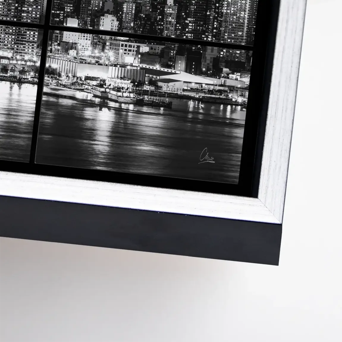 New York Black Skyline Leinwand Bild