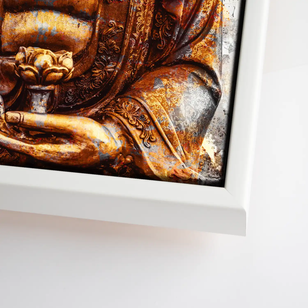 Buddha Retro Style Leinwand Bild INGALERIE