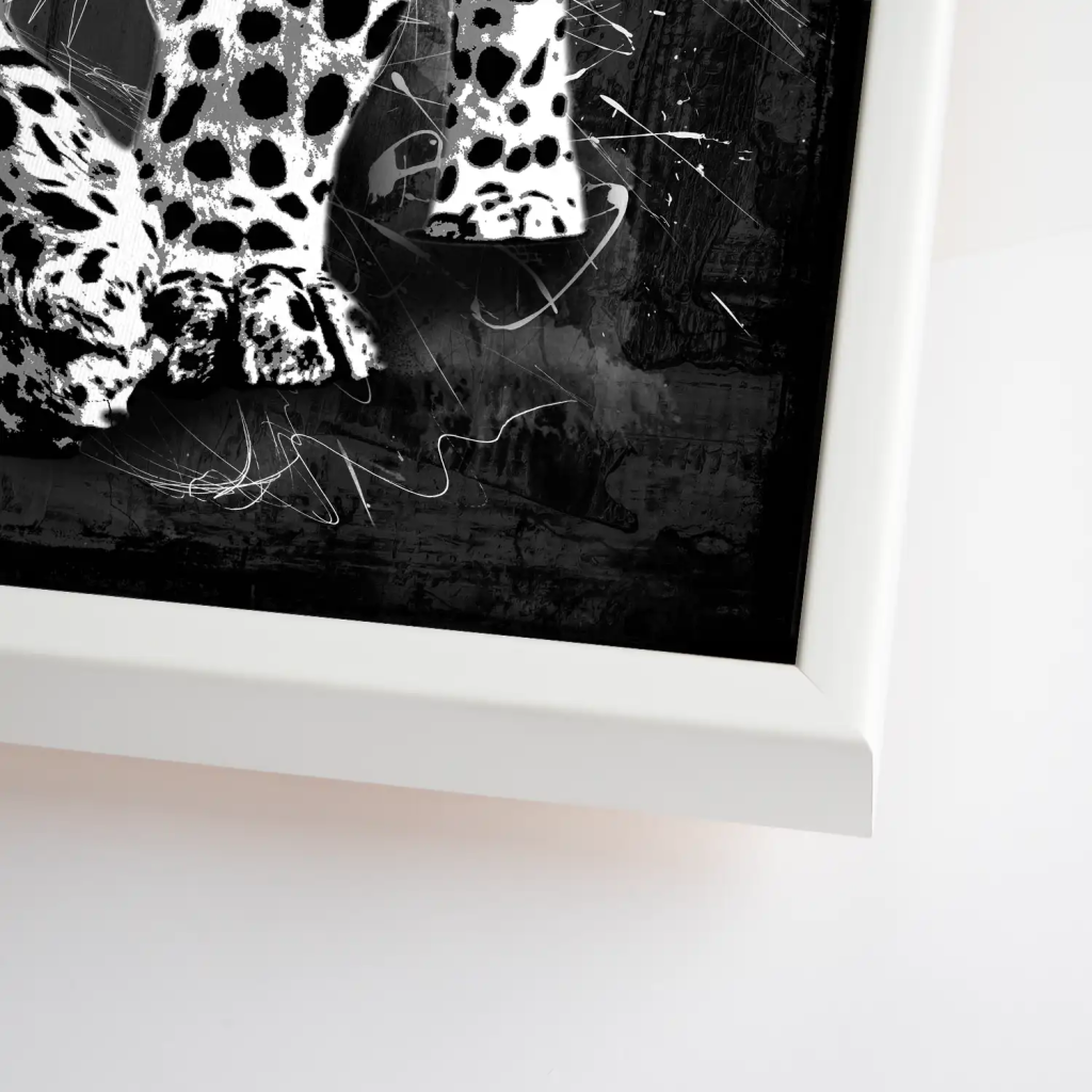 Leopard Abstrakt Black Style Leinwand Bild INGALERIE