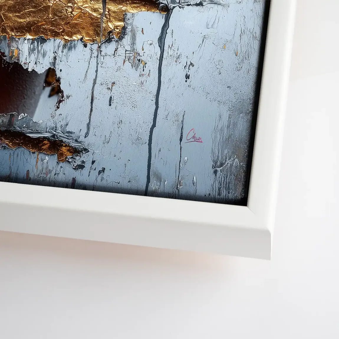 Goldsplitter im Blickfeld Leinwand Bild INGALERIE