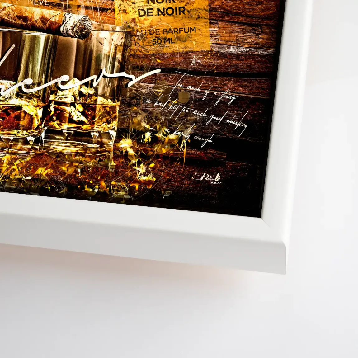 Whisky Holz und Eleganz Leinwand Bild INGALERIE