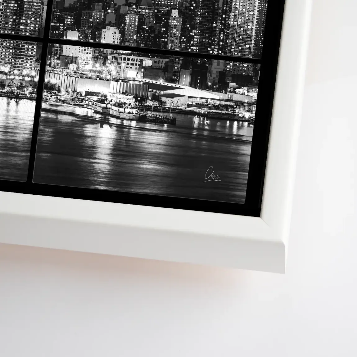 New York Black Skyline Leinwand Bild