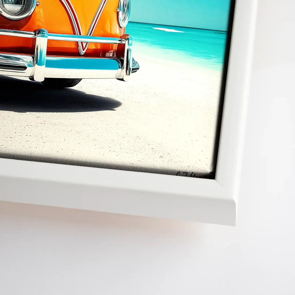 VW Bulli Beach Leinwand Bild INGALERIE