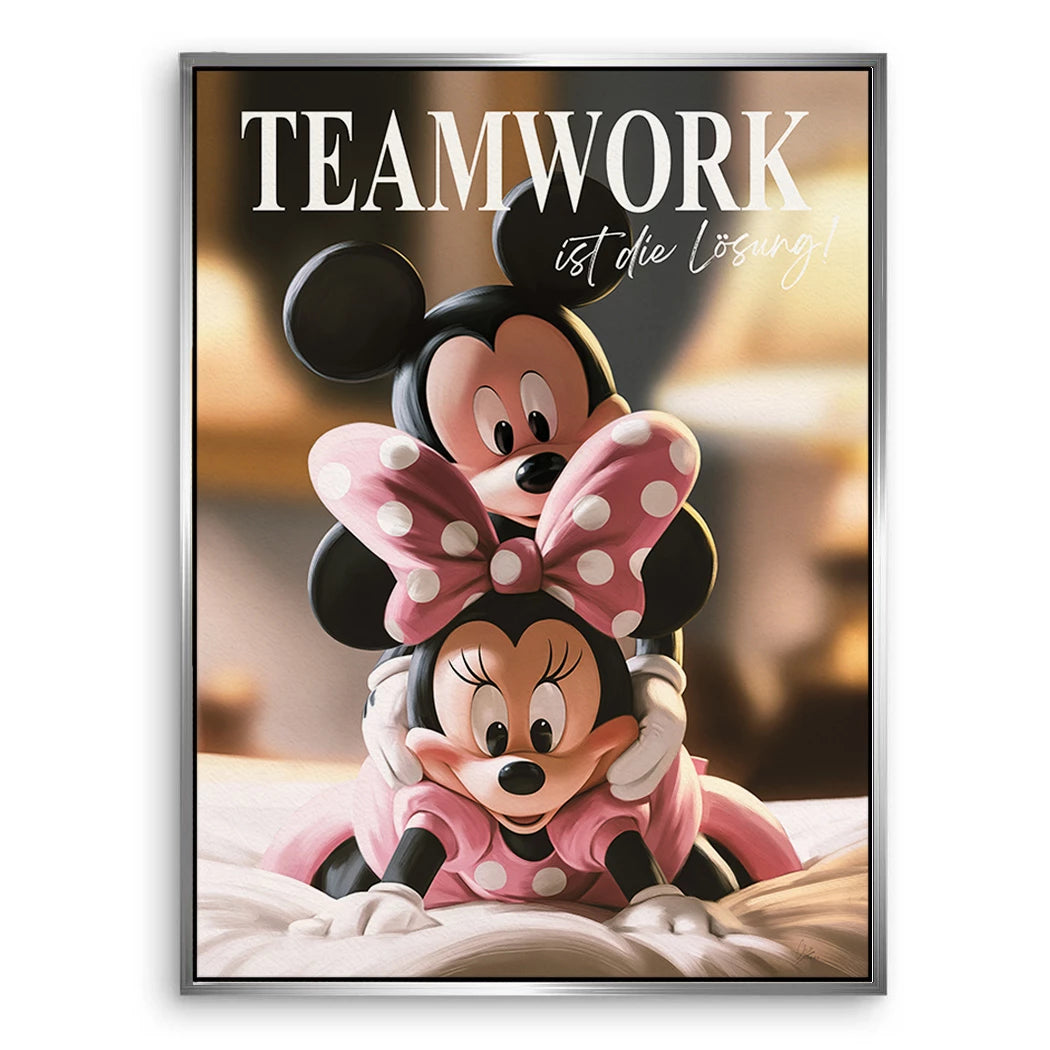 Mickey & Minnie Teamwork Leinwand Bild