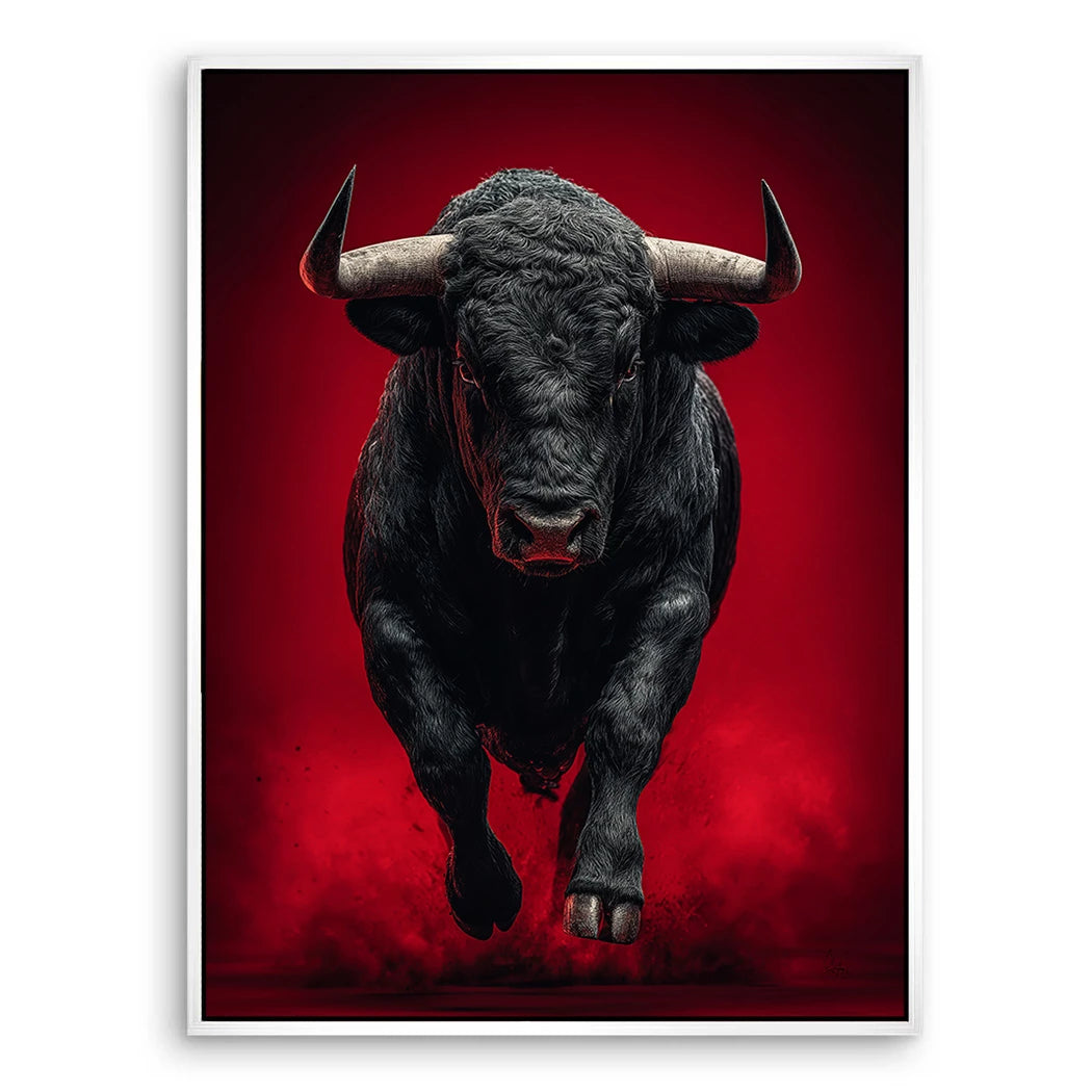 Schwarzer Stier Leinwand Bild