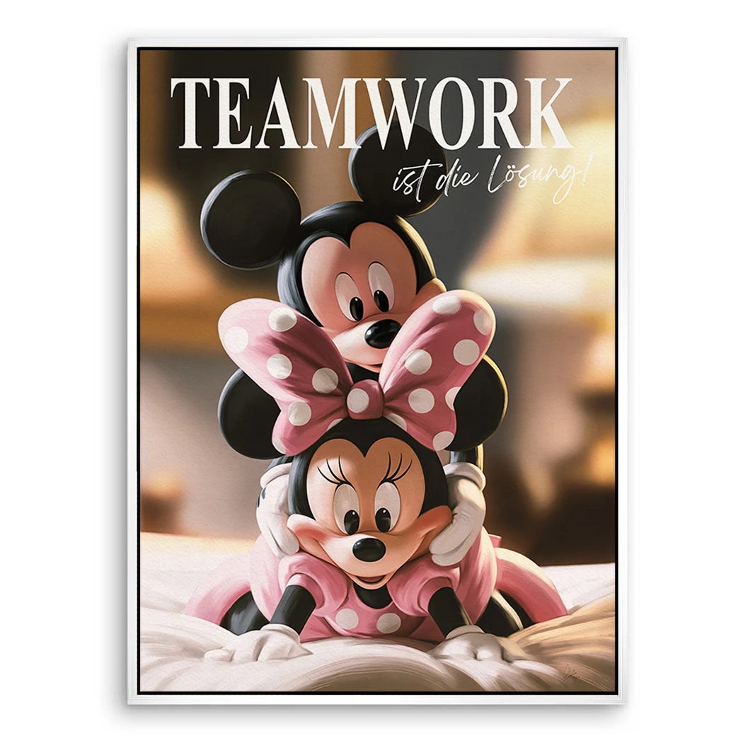 Mickey & Minnie Teamwork Leinwand Bild