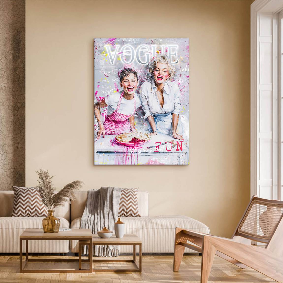 Audrey Marilyn Vogue Leinwand Bild