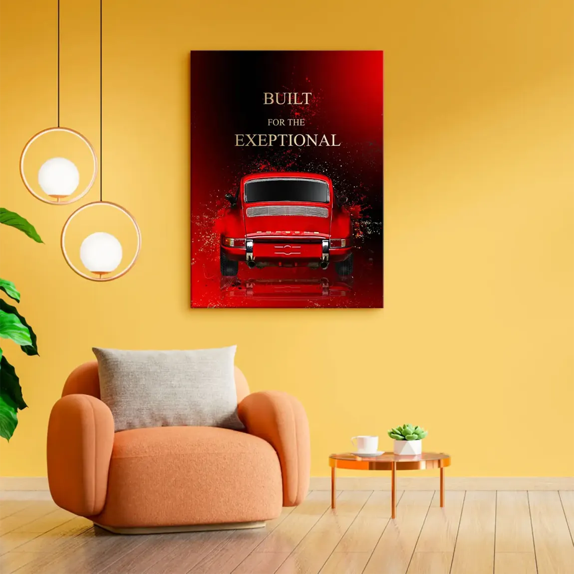 Red Legend 911 Retro Leinwand Bild