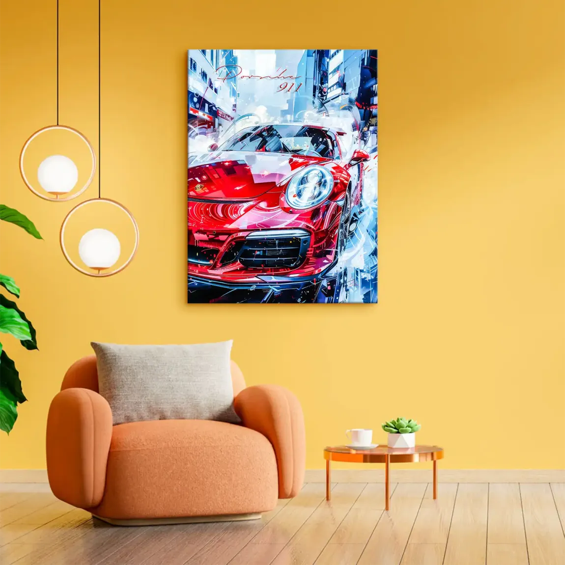 Red Pulse 911 Porsche Leinwand Bild