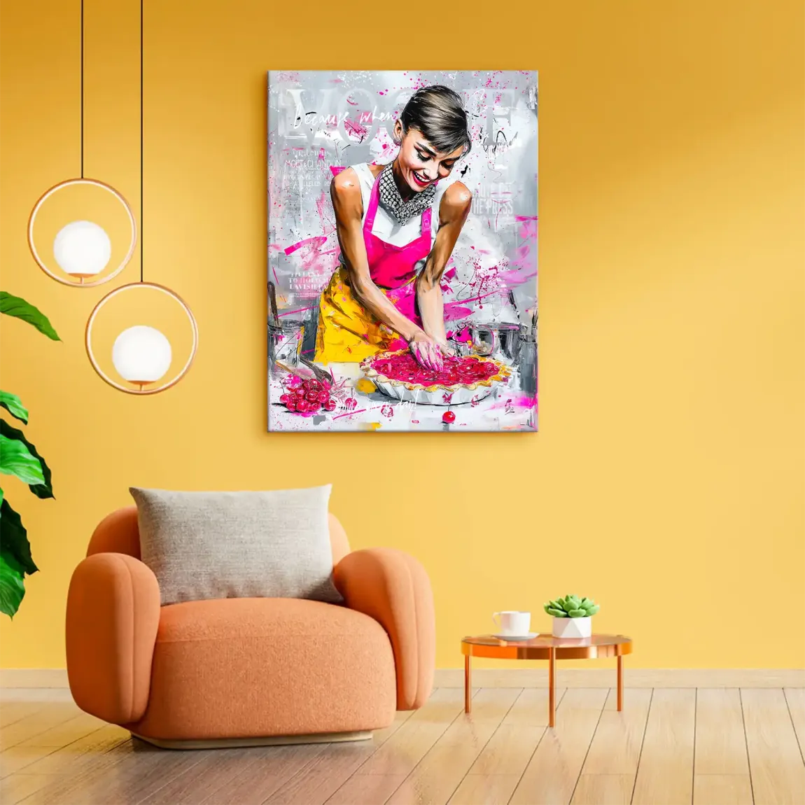 Cherry Bliss Audrey Hepburn Leinwand Bild