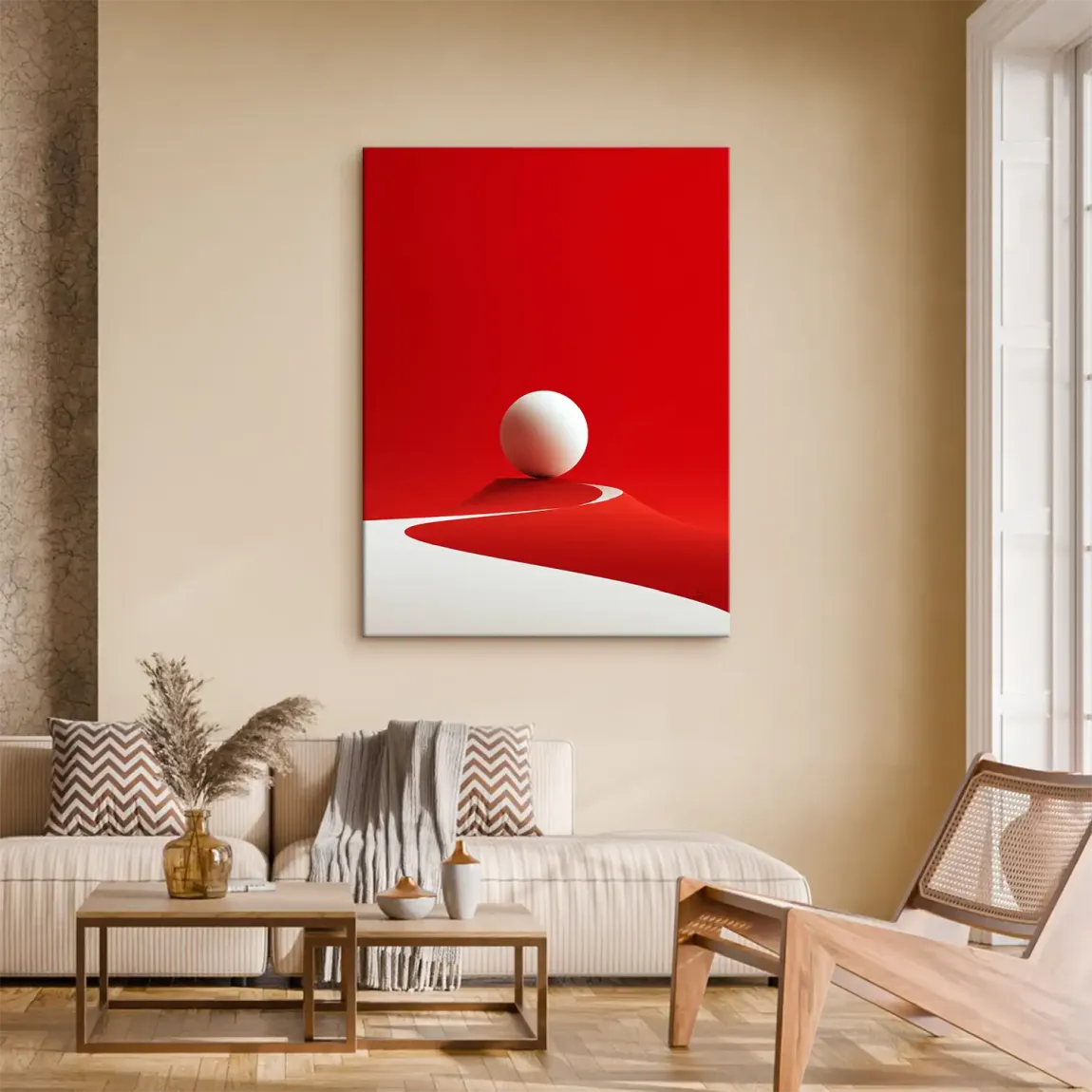 Rote Sphäre Leinwand Bild