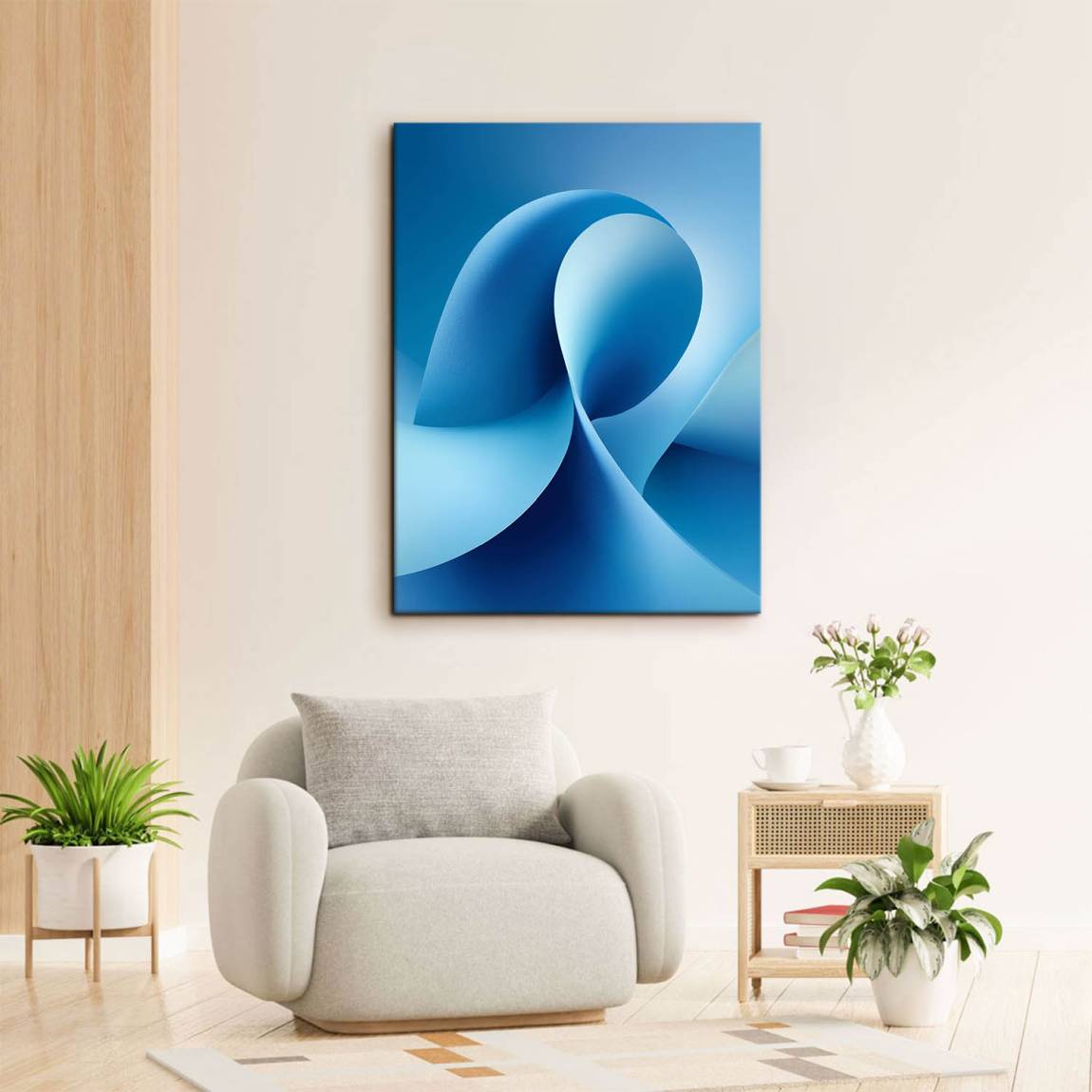 Blaue Welle Leinwand Bild