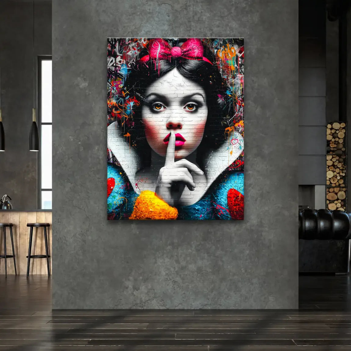 Schneewittchen Silent Pop Art Leinwand Bild
