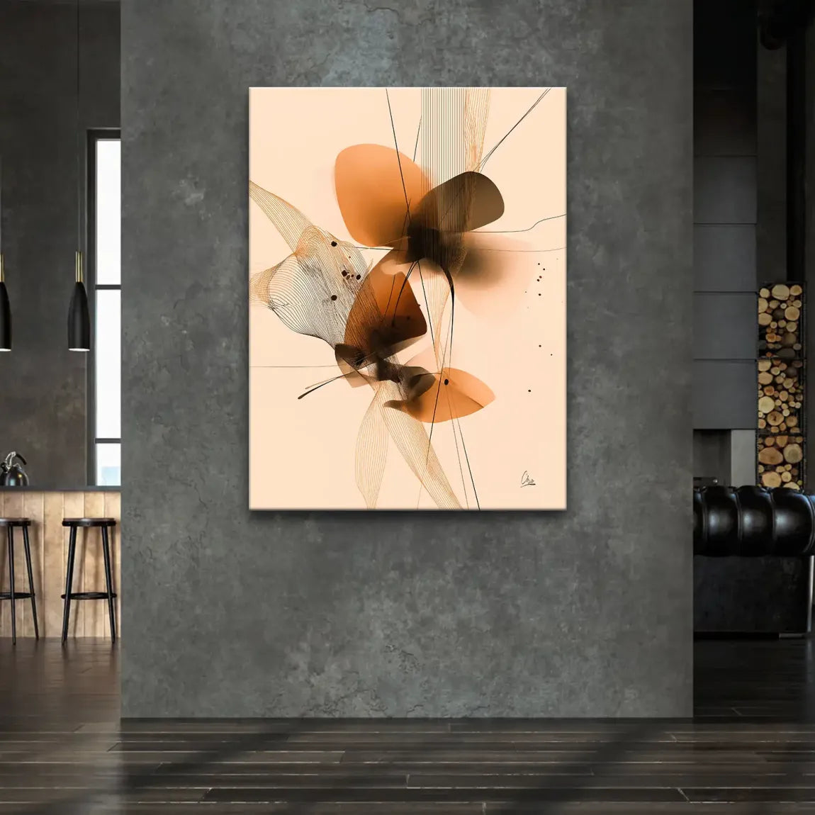 Amber Flow Harmony Leinwand Bild