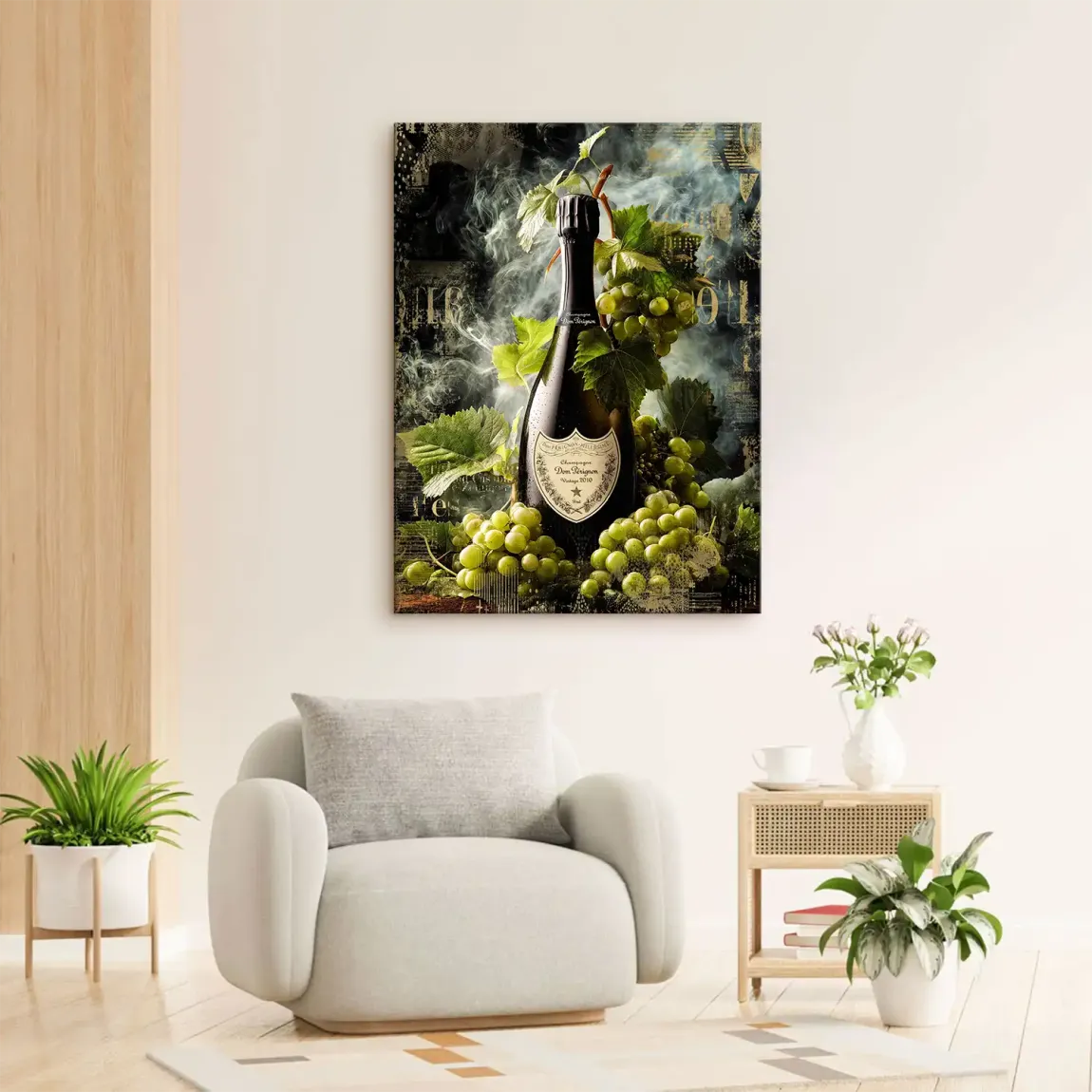 Champagner Reben Leinwand Bild