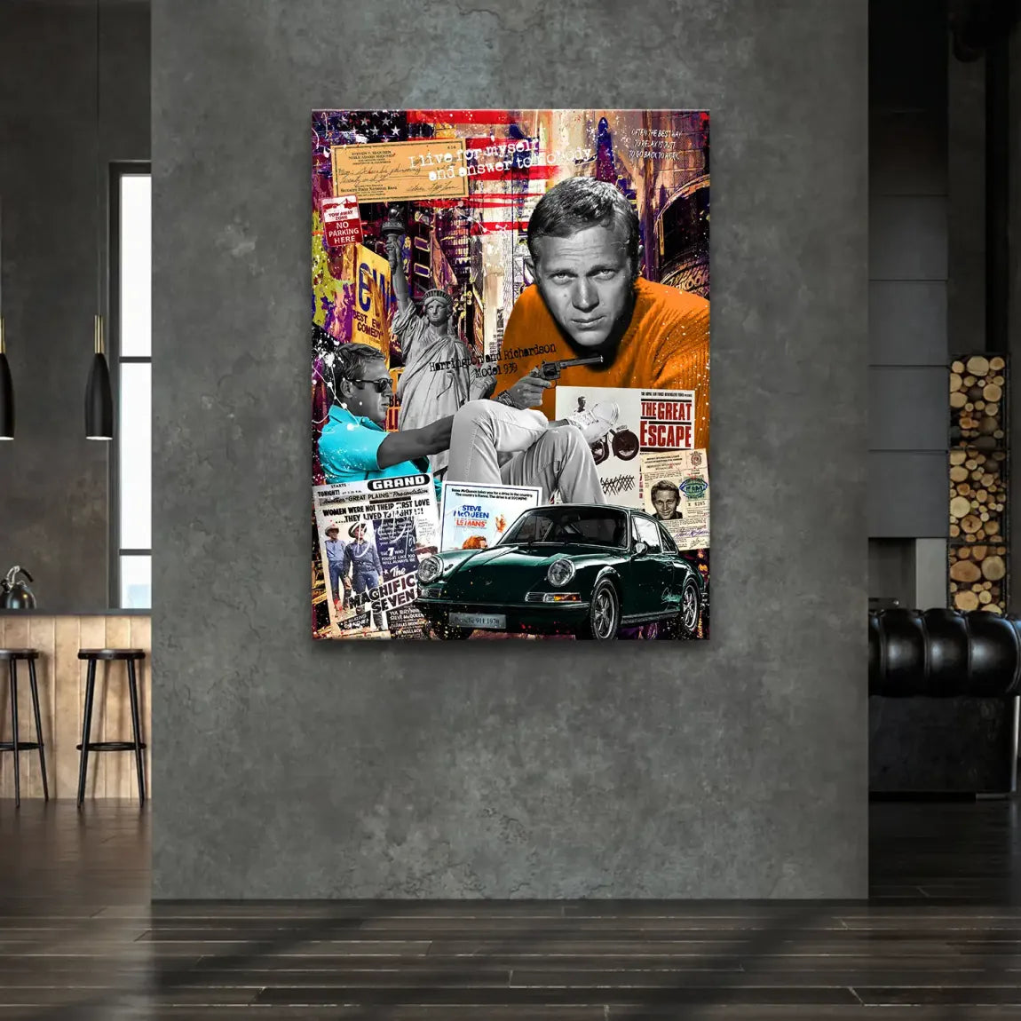 Steve McQueen Retro Drive Leinwand Bild