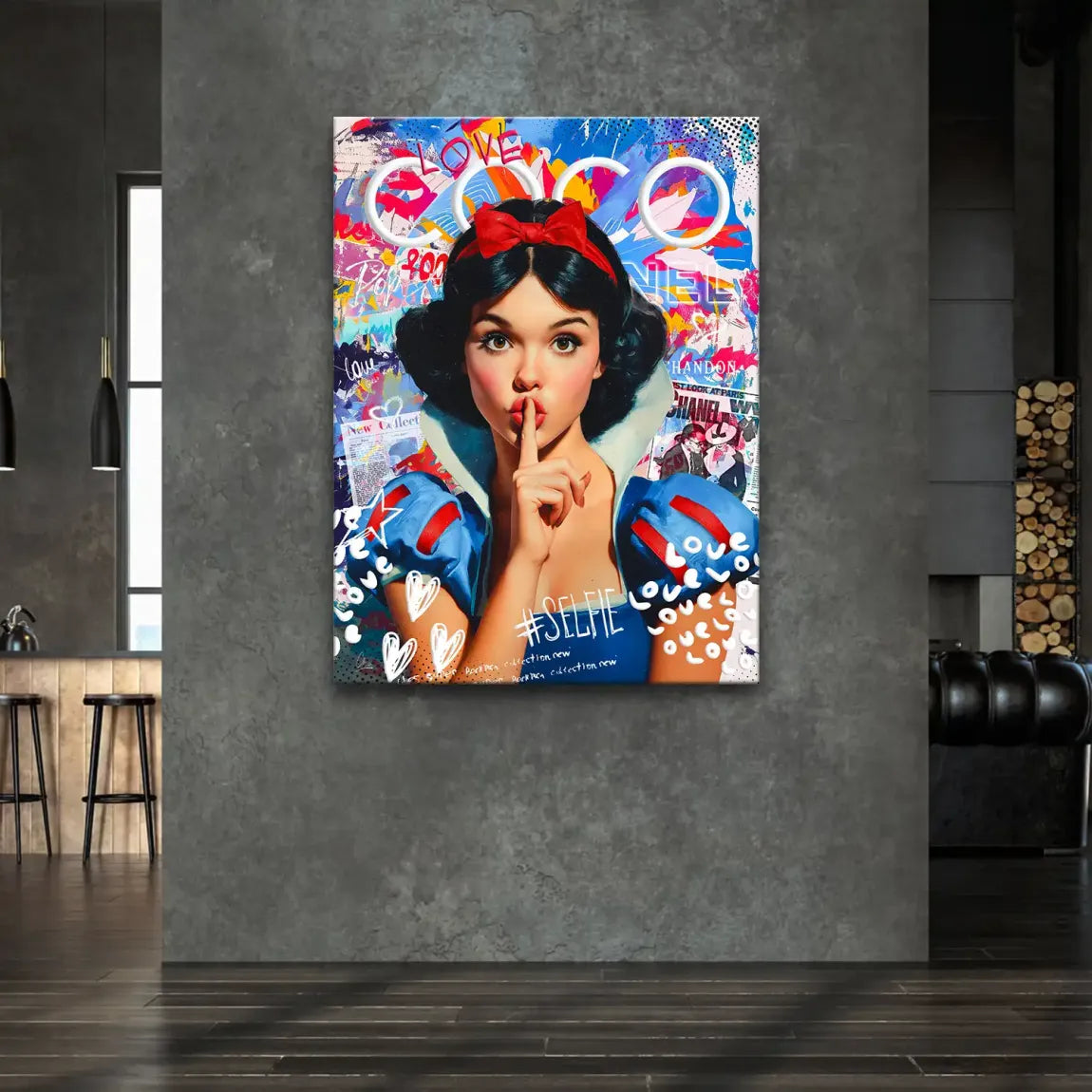 Schneewittchen Secret Pop Art Leinwand Bild