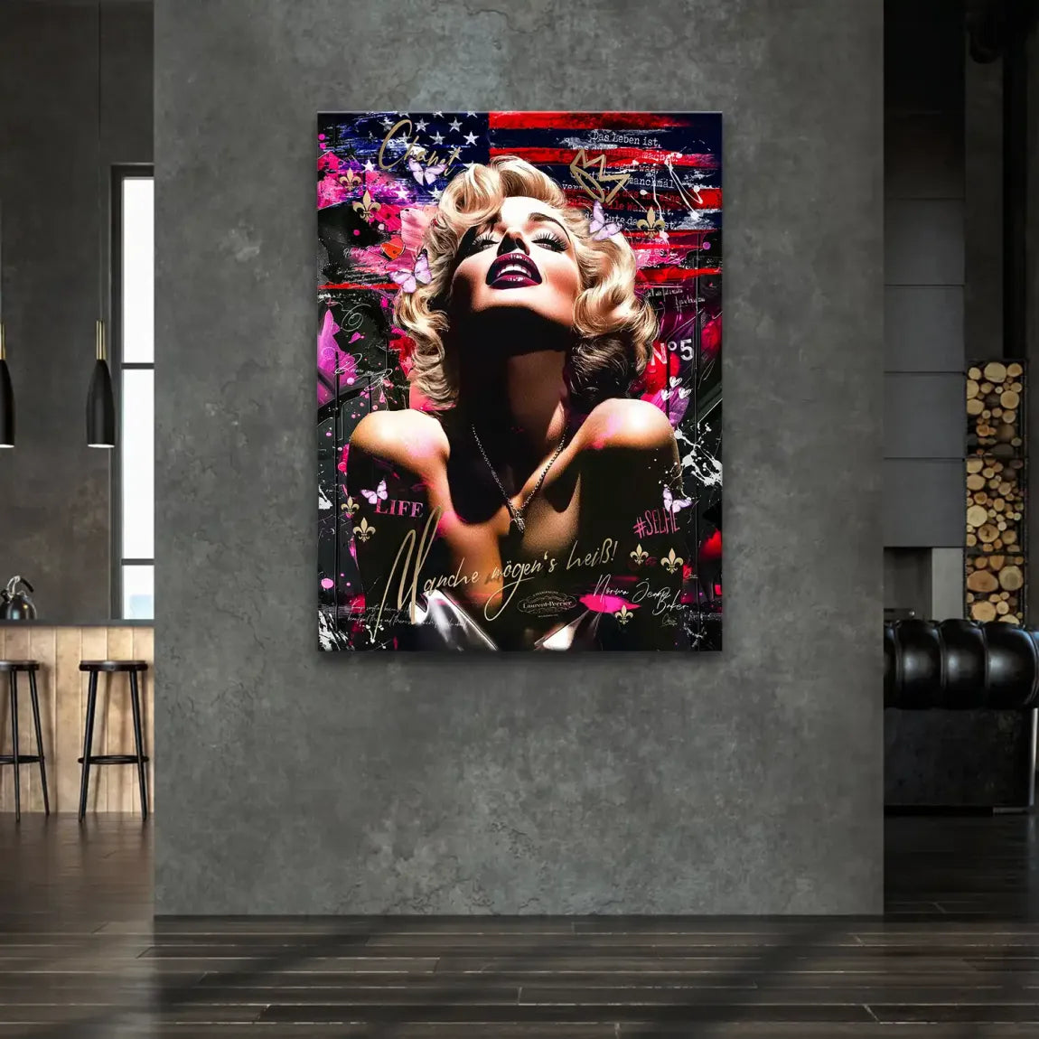 Pop Glam Marilyn Monroe Leinwand Bild