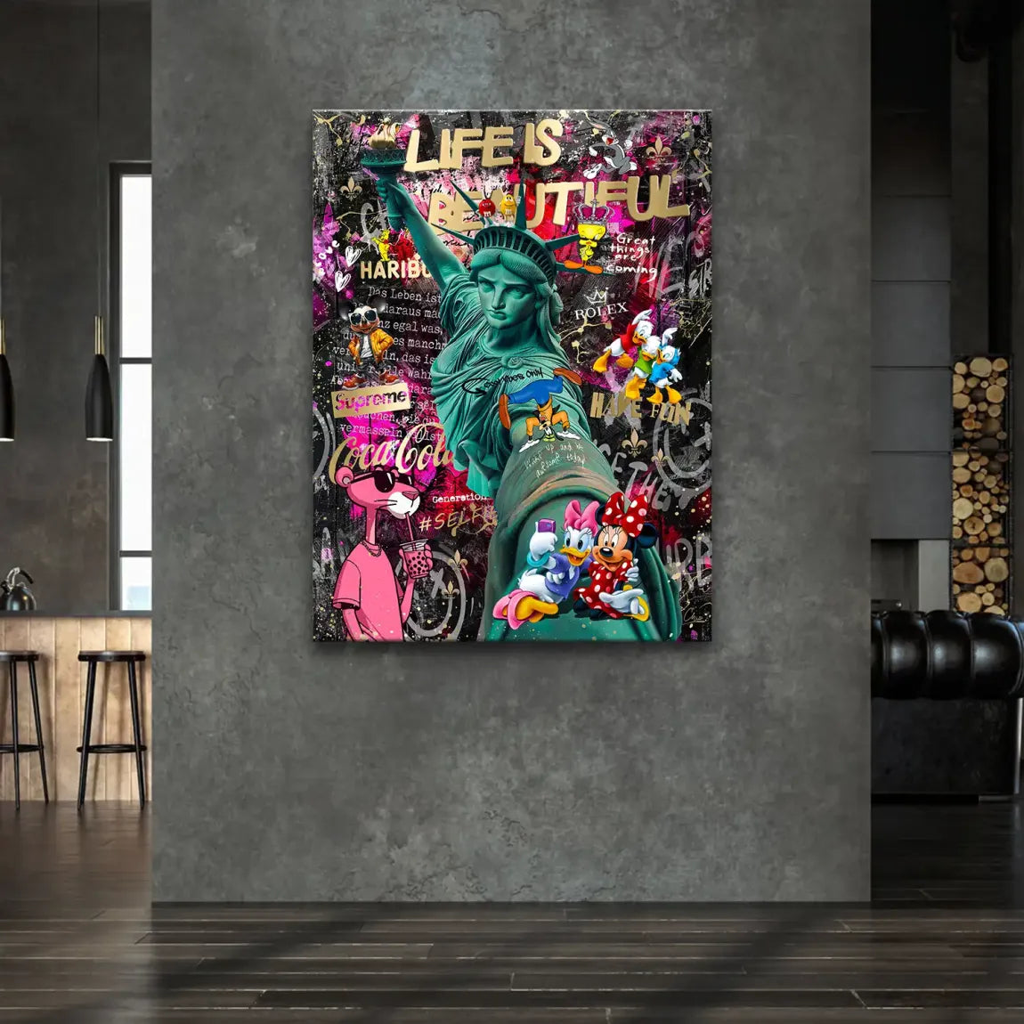 Liberty Selfie Pop Art Leinwand Bild