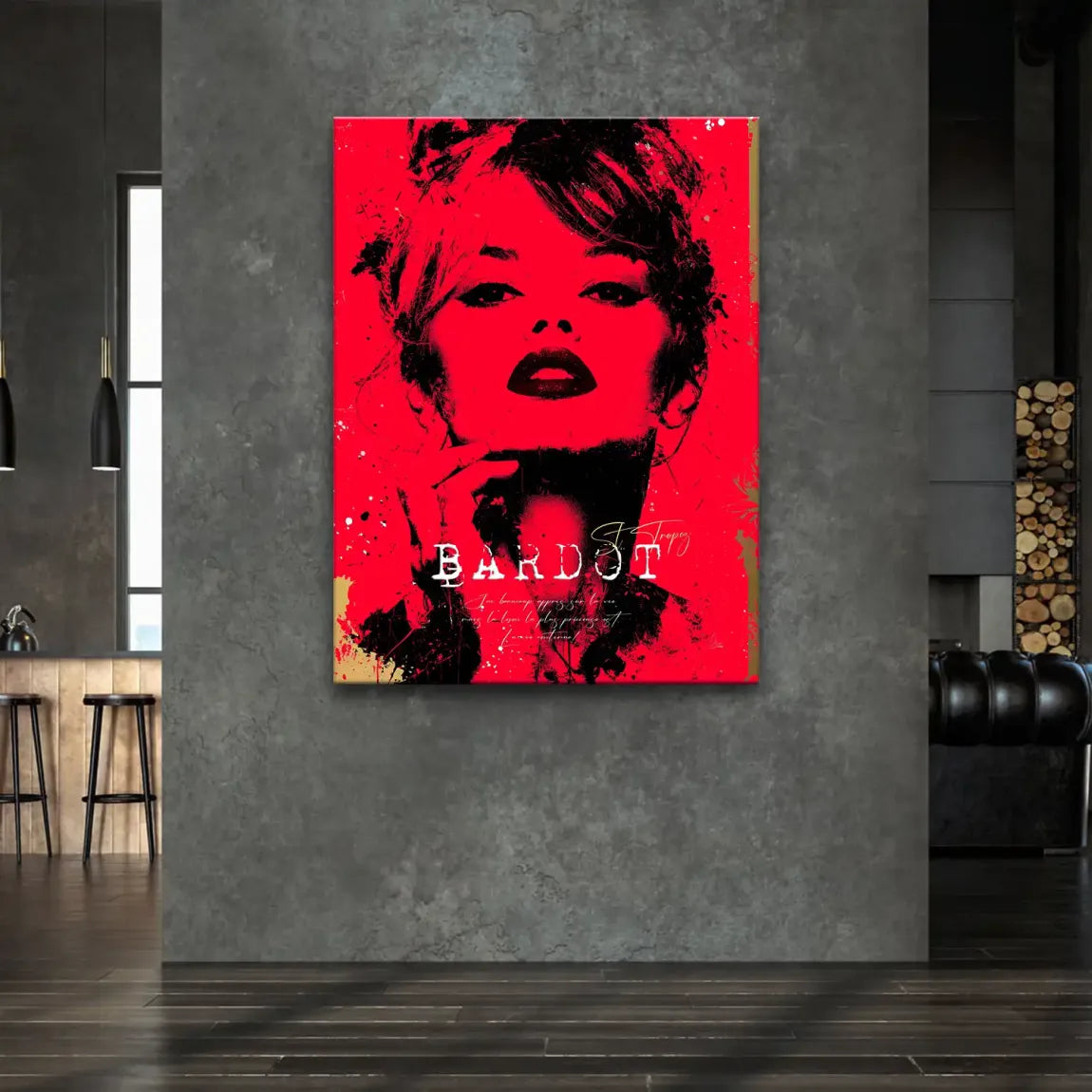Brigitte Bardot Red Art Leinwand Bild