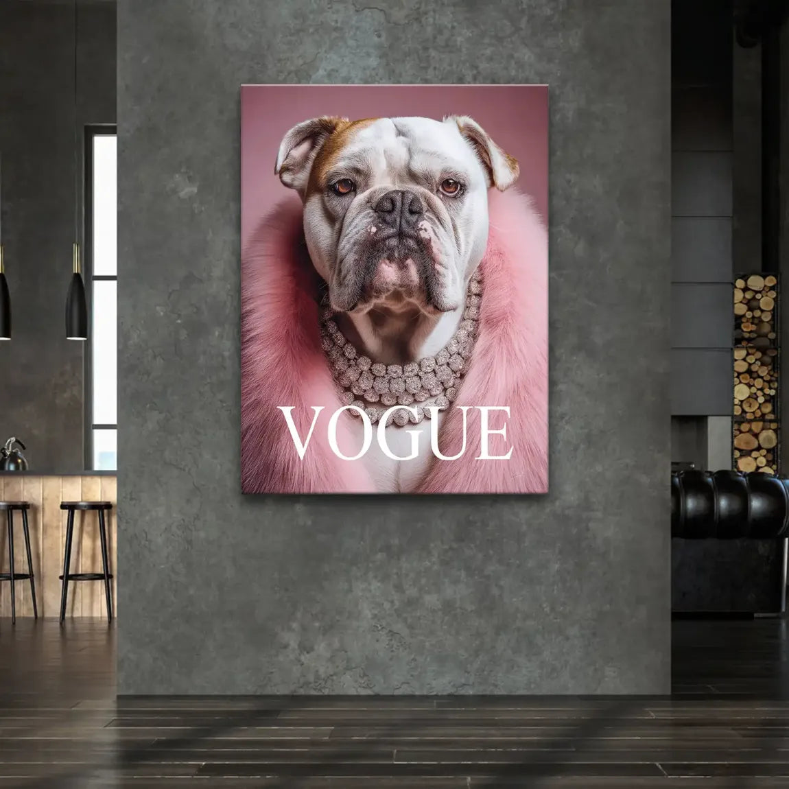 Bulldogge Vogue Leinwand Bild