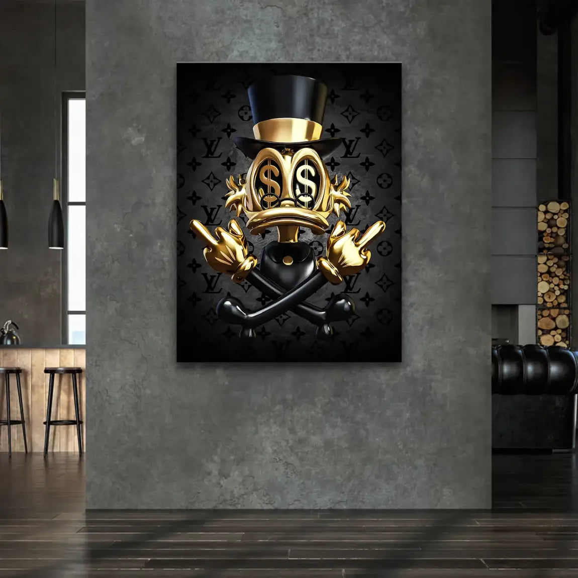 Money Skull Duck Leinwand Bild