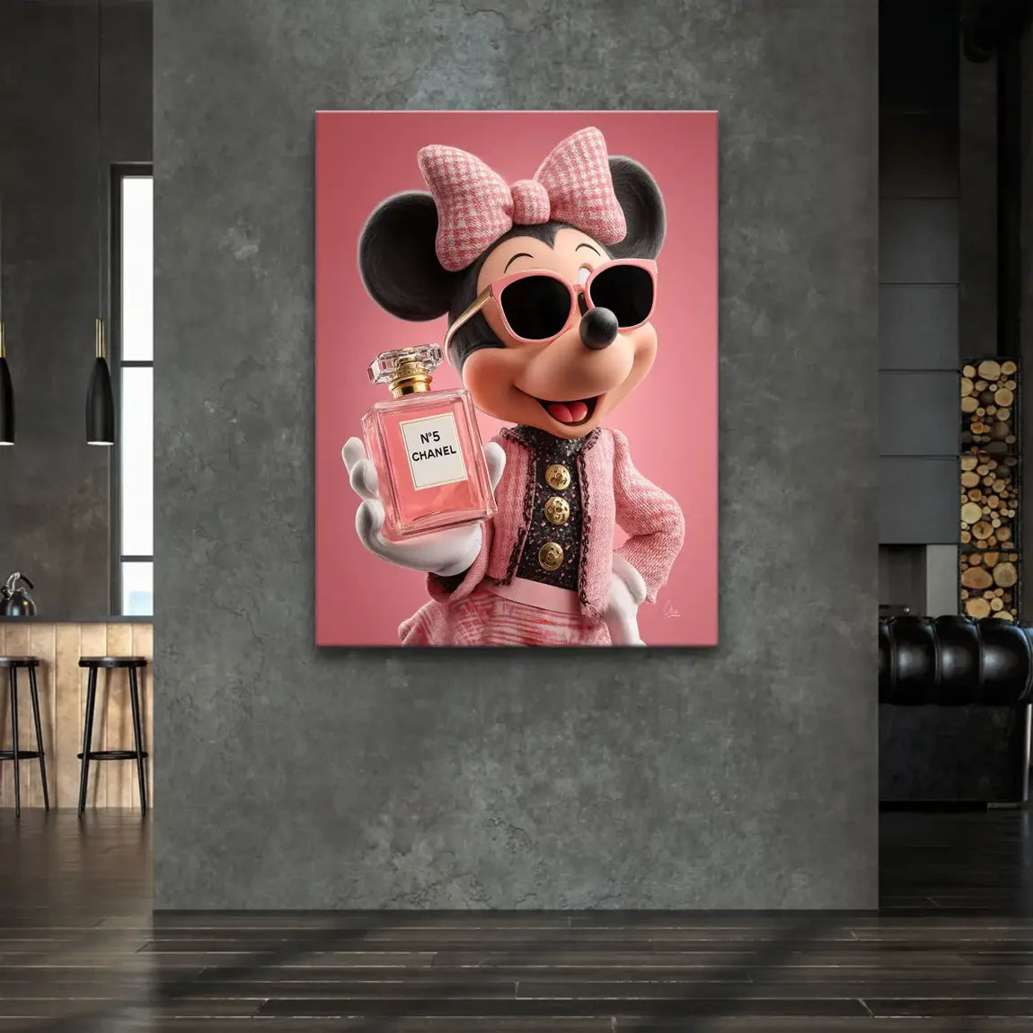 Paris Glam Minnie Maus Leinwand Bild
