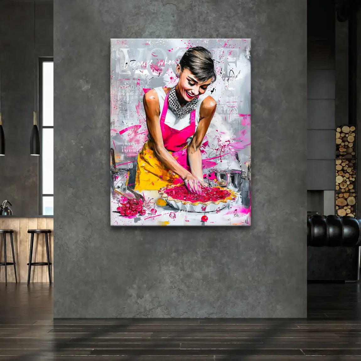 Cherry Bliss Audrey Hepburn Leinwand Bild