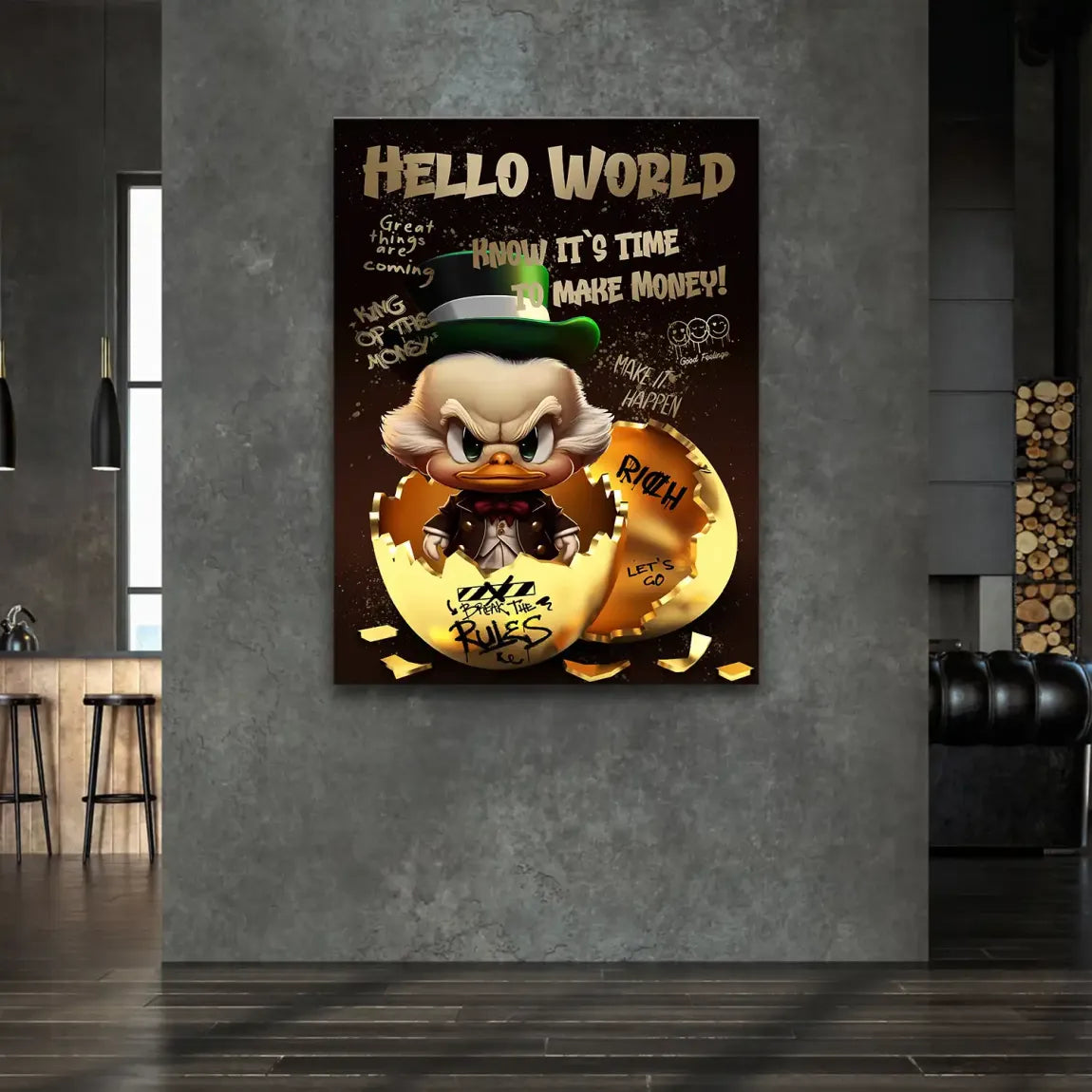 Money Master Dagobert Duck Leinwand Bild