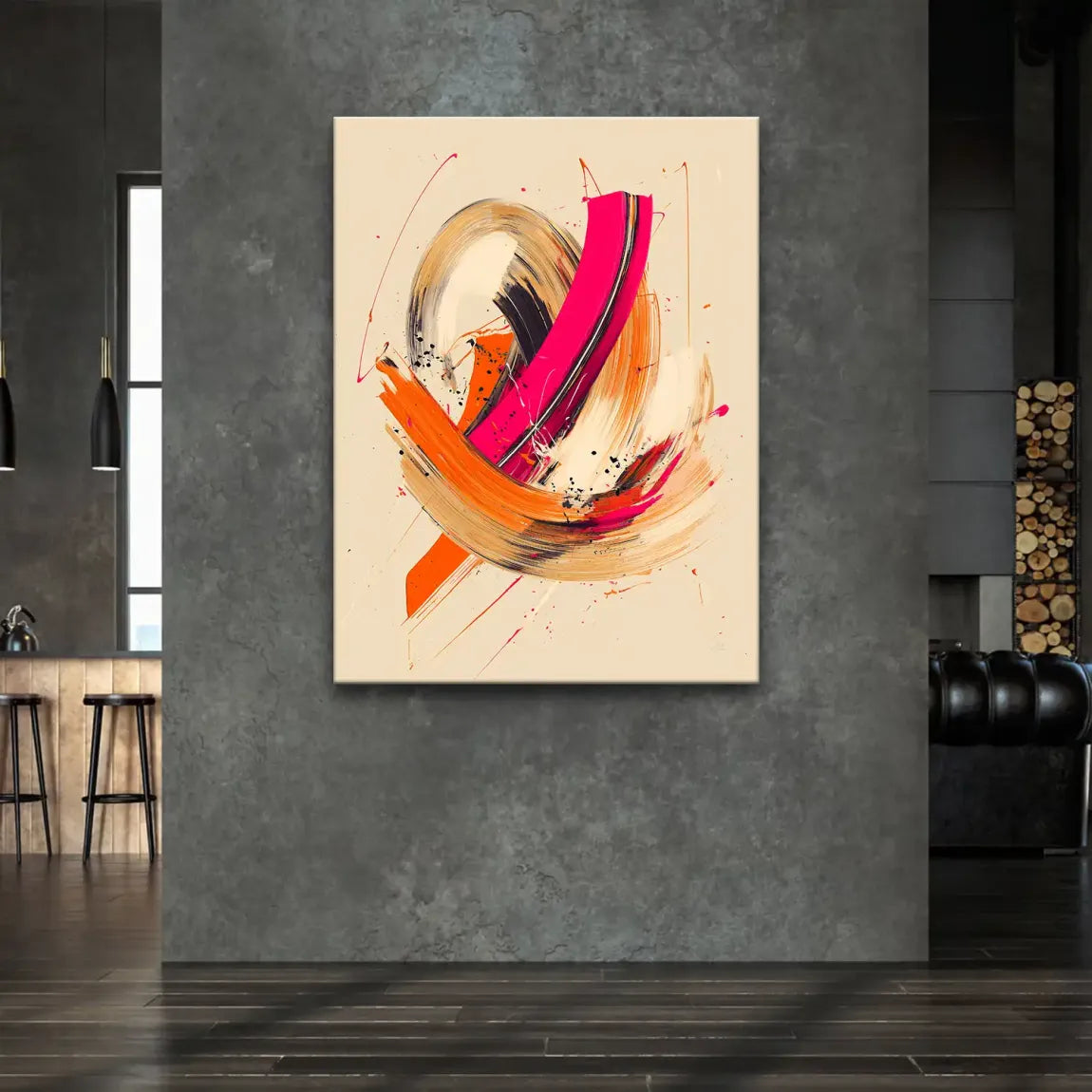 Bewegte Farbe Abstrakt Leinwand Bild