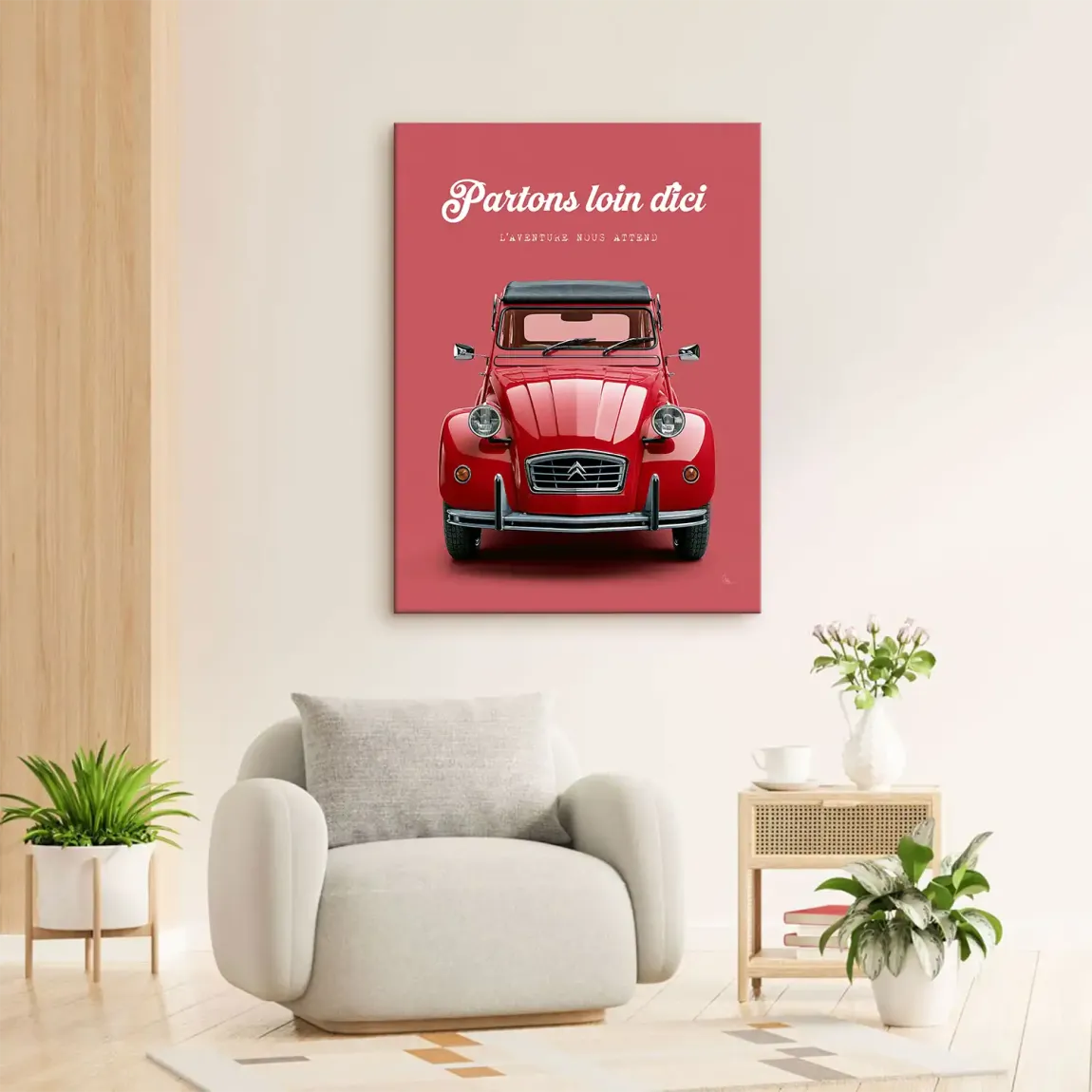 Citroen 2CV Rouge Leinwand Bild
