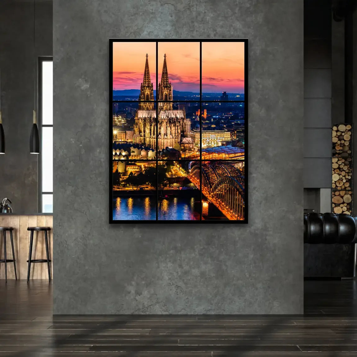 Köln City Lights Leinwand Bild