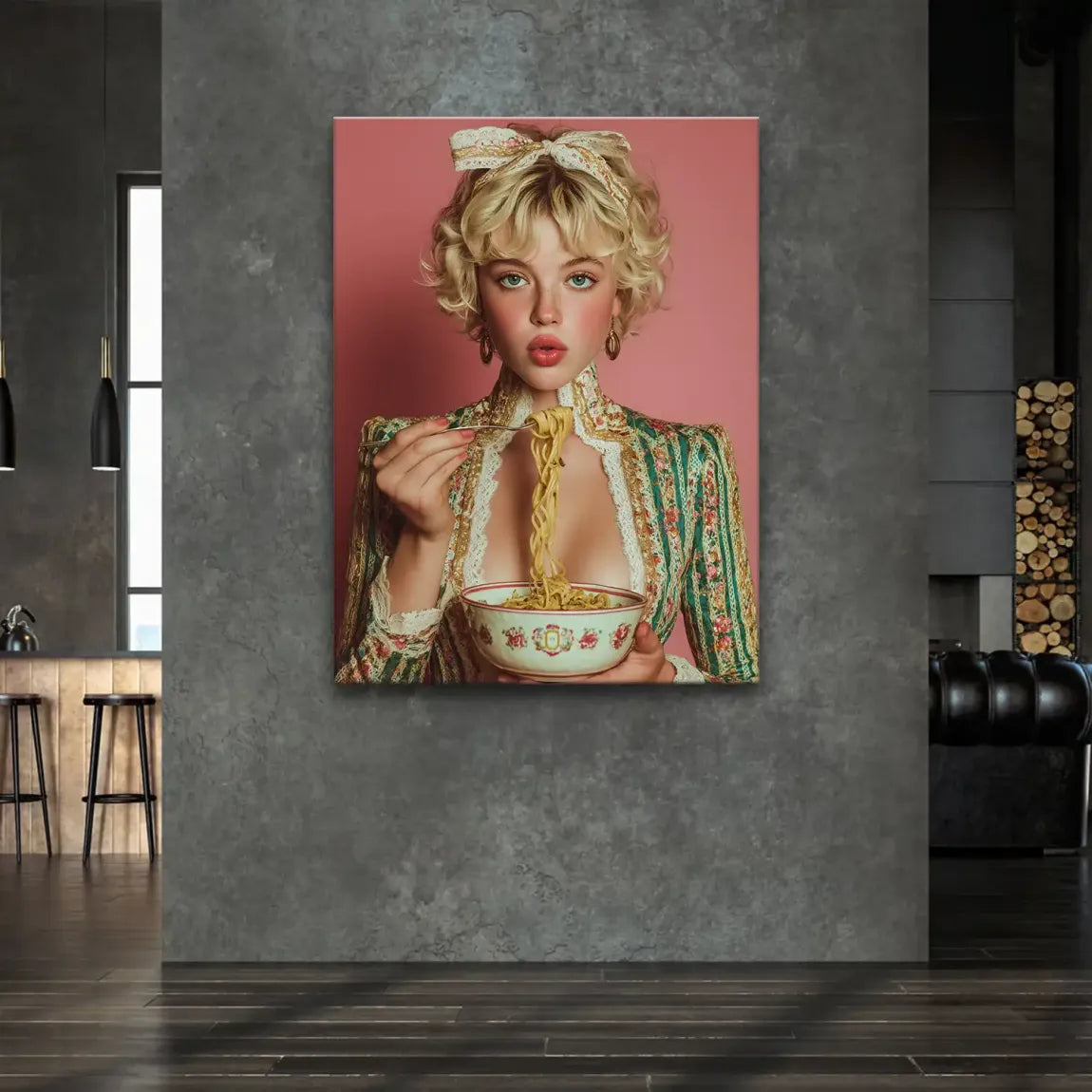 La Dolce Noodle Lady Leinwand Bild