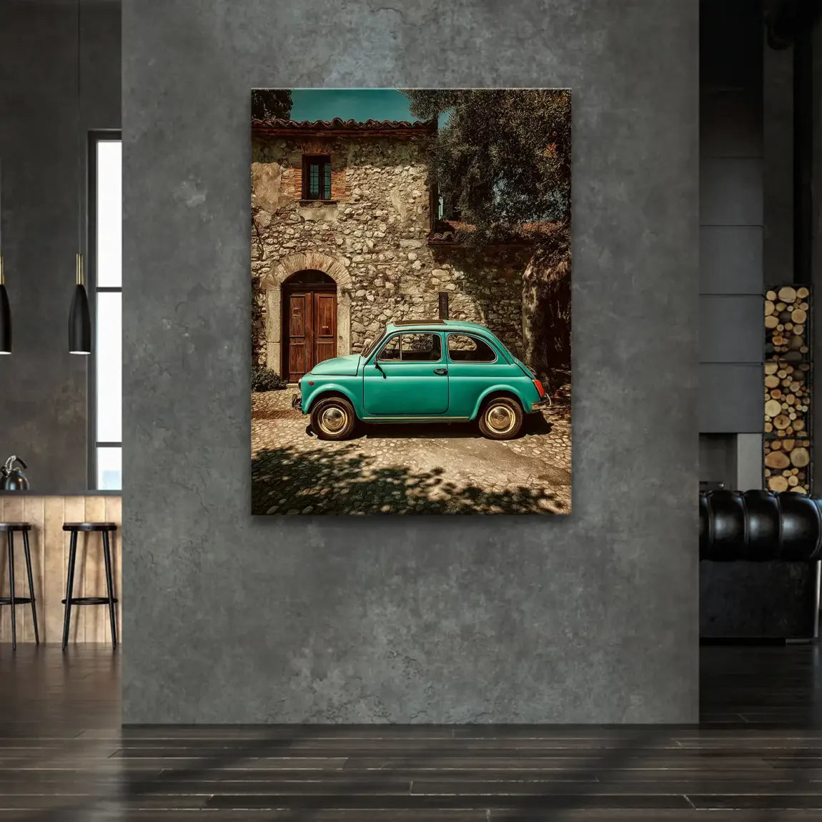 Toskana Fiat Charm Leinwand Bild
