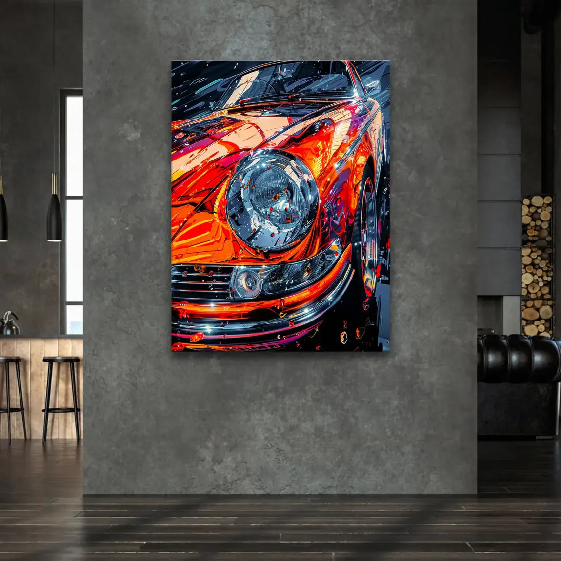Vivid Motion 911 Porsche Leinwand Bild
