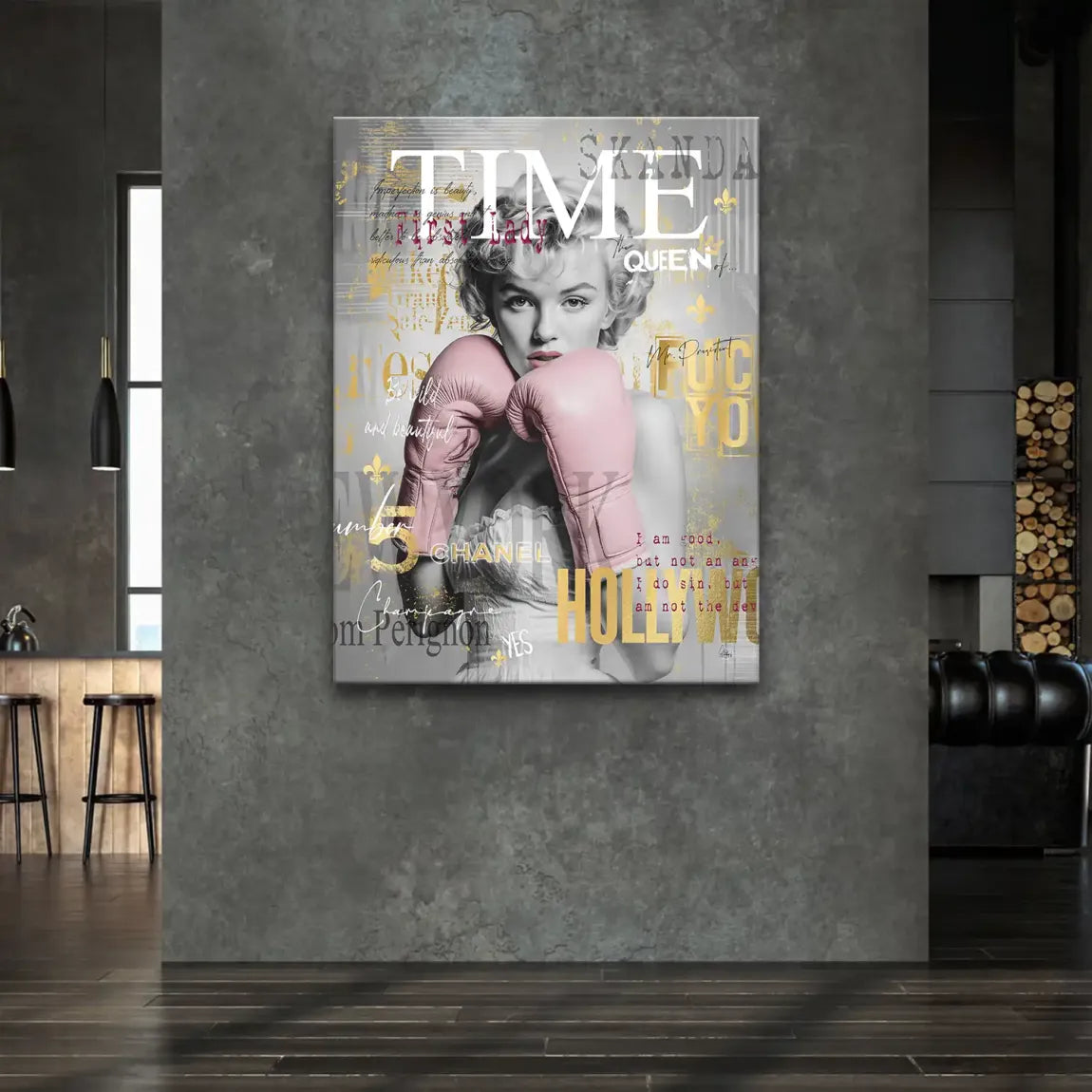 Marilyn Monroe Champ Pop Art Leinwand Bild