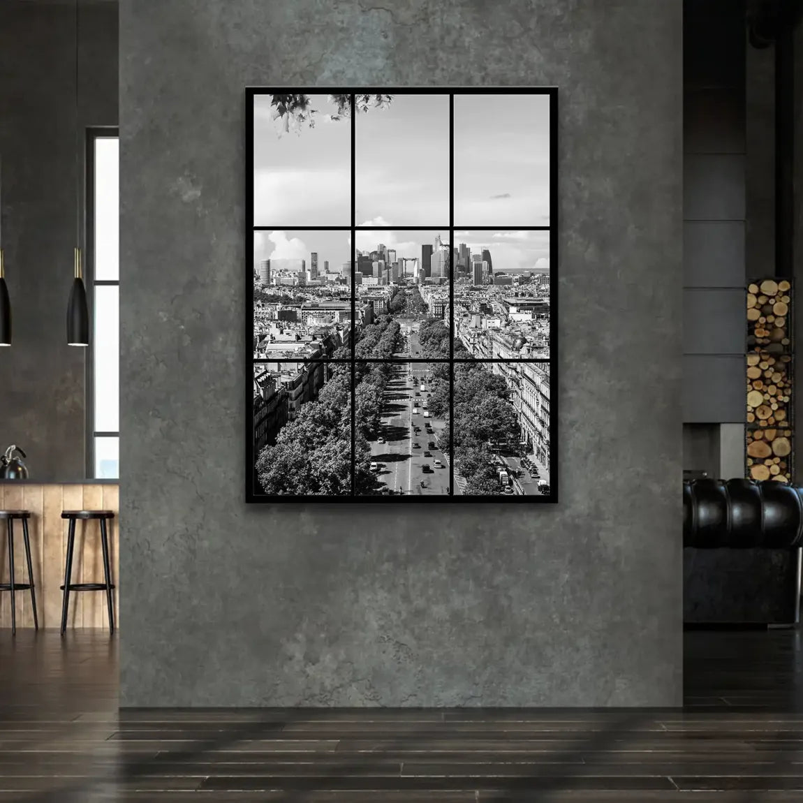 Skyline Avenue Paris Leinwand Bild