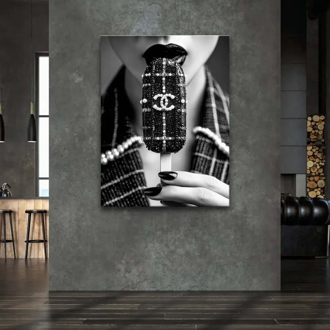 Noir Ice Couture Chanel Leinwand Bild