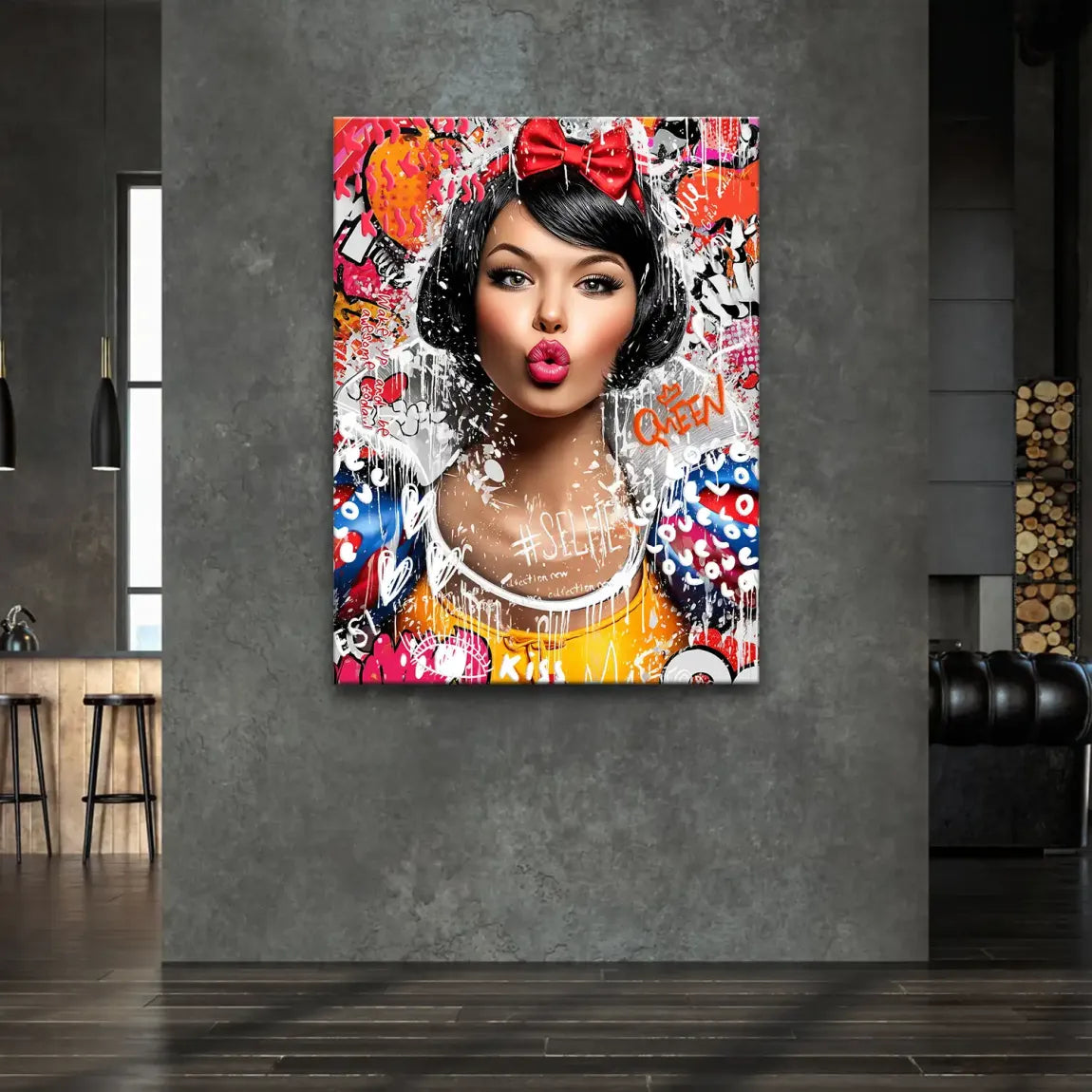 Schneewittchen Pop Art Queen Leinwand Bild