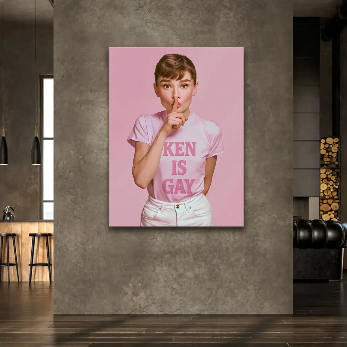 Audrey Hepburn Ken is Gay Leinwand Bild