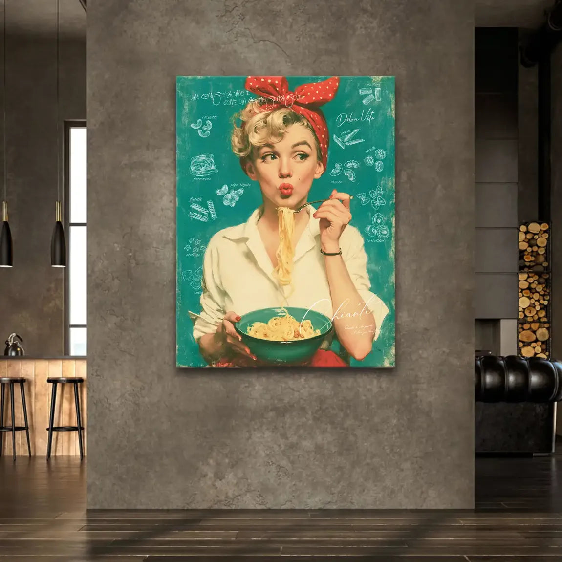Marilyn Monroe Pasta Leinwand Bild