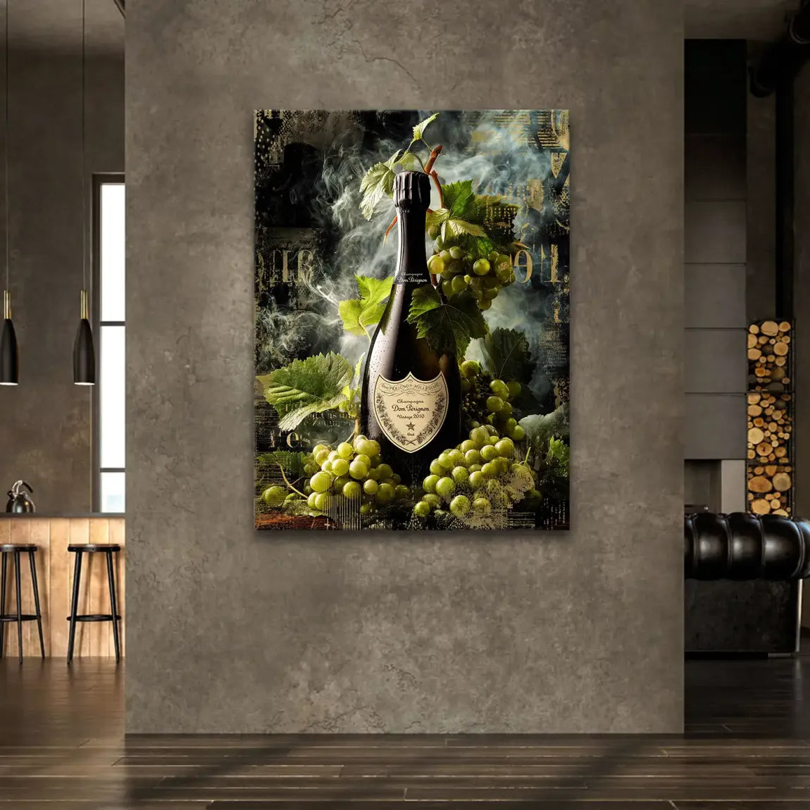 Champagner Reben Leinwand Bild