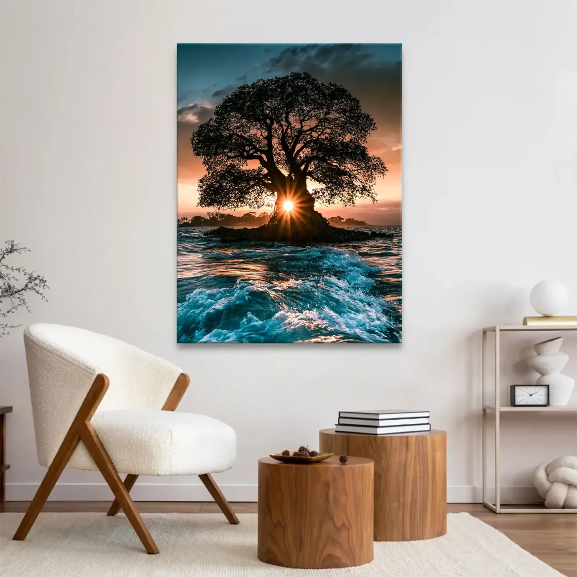Sonnenbaum Leinwand Bild