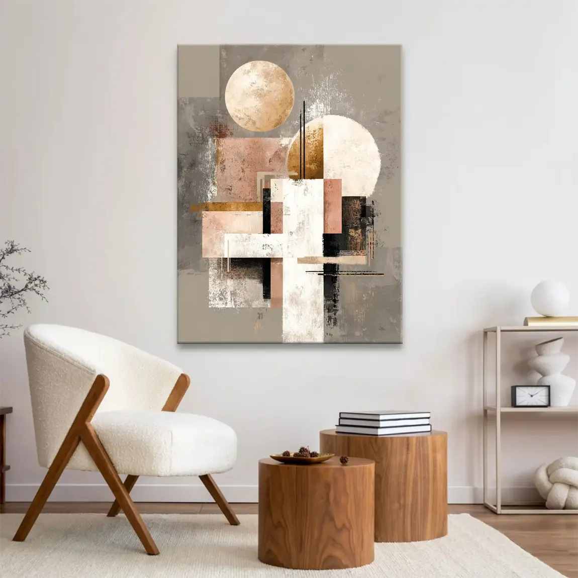 Goldene Geometrie Leinwand Bild