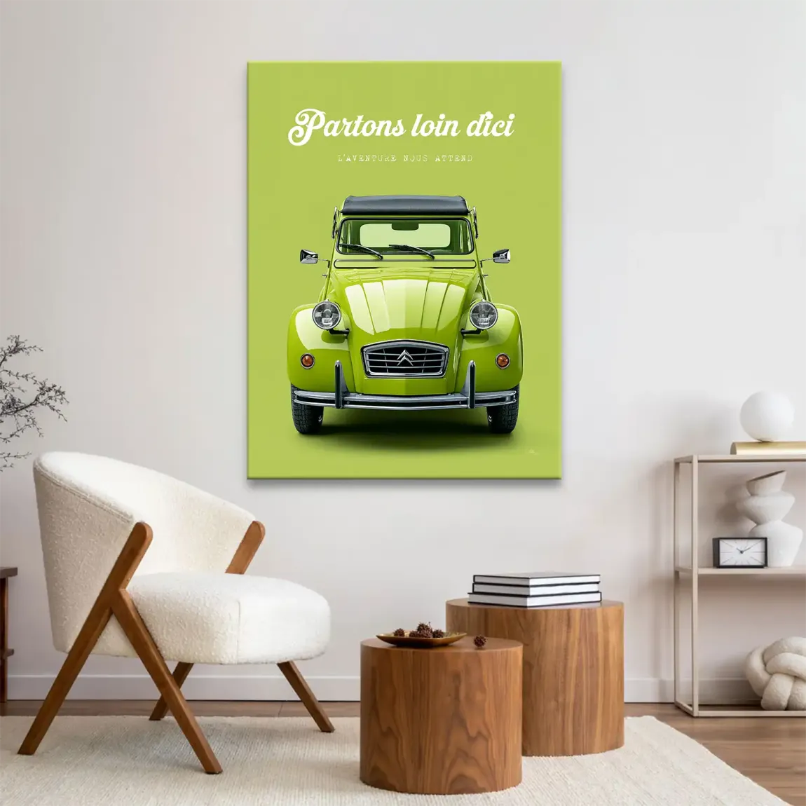 Green Citroen 2CV Leinwand Bild
