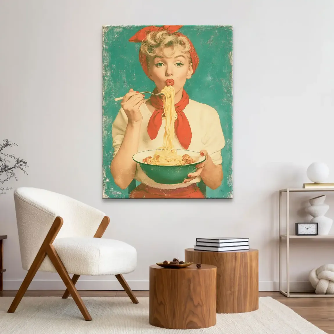 Marilyn Monroe Spaghetti Leinwand Bild